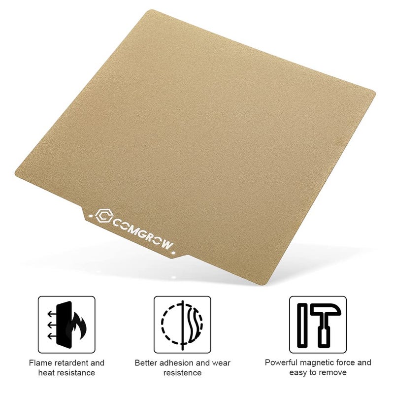 Comgrow ورقة PEI 235x235 مم، سرير Ender 3 مغناطيسي مرن مدفأ مع لاصق لـ Neptune 3 Pro/Neptune 4/Kobra/Creality Ender 3/Ender 3 V2/Ender 3 Pro/Ender 3 Neo/Ender 3 V2 Neo/Ender 3 S1 طابعة ثلاثية الأبعاد - Image 2