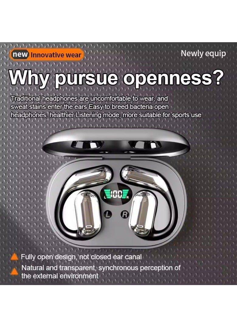 Open Bluetooth 5.4 Earphones, Wireless Earbuds Sports Headphones, Display Charging Box, Built-in Microphone, With Ear Hook, 50 Hours Playtime, Earbuds LED, Waterproof Design, Suitable for Running Fi - Image 3