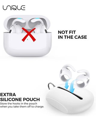 2 Pairs AirPods Pro Ear Hooks Covers [Added Storage Pouch] Anti-Slip Ear Covers Accessories Compatible with Apple AirPods Pro (White) - view 4