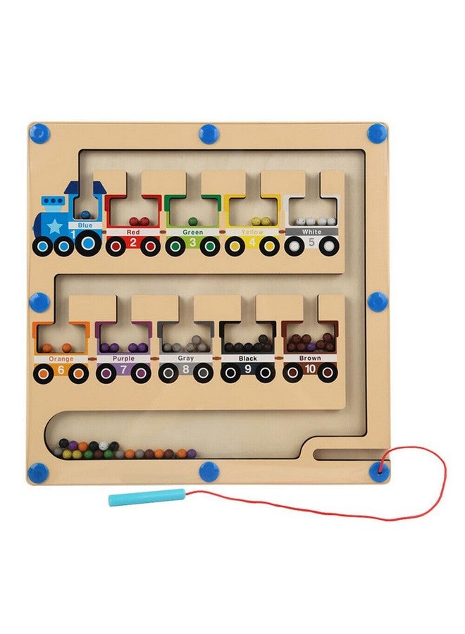 BLiSS HUES BLiSS HUES Magnetic Color And Number Maze Board Puzzle Counting, Matching And Fine Motor Skills Activity Toy For Toddlers (Toy-Train), Multicolor  - Image 1