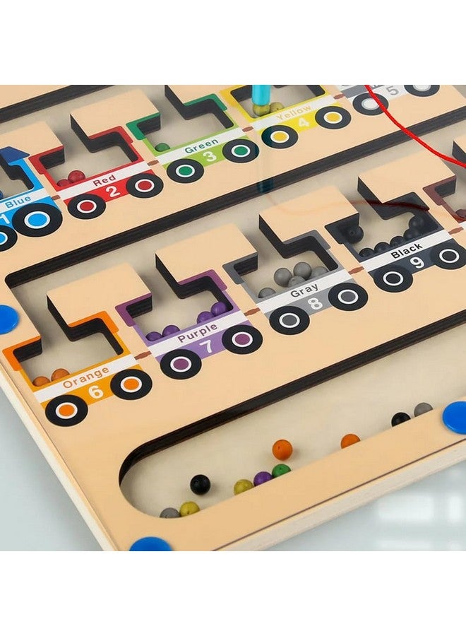 BLiSS HUES BLiSS HUES Magnetic Color And Number Maze Board Puzzle Counting, Matching And Fine Motor Skills Activity Toy For Toddlers (Toy-Train), Multicolor  - Image 5