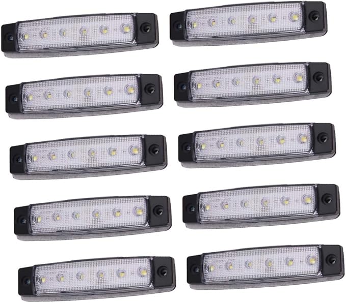 أضواء الذيل متعددة الوظائف للمقطورة LED - أضواء التوقف والانعطاف والإنارة الخلفية البيضاء - 9.70X1.90X0.90 سم - 10 قطع - Image 1