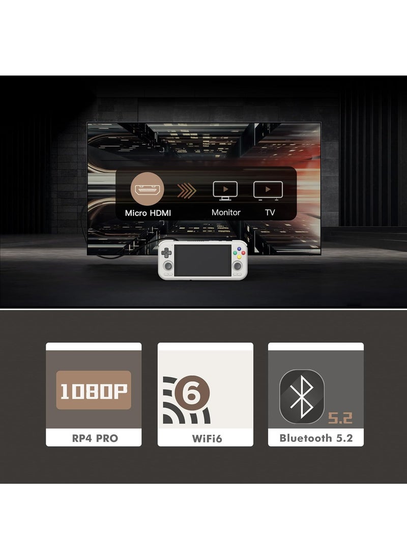 Retroid Pocket - Retroid Pocket 4 Pro Retro Game Handheld Console, Android Retro Game Console Multiple Emulators Console Handheld 4.7 Inch Display 5000mAh Battery Classic Games Console (Grey) - Image 1