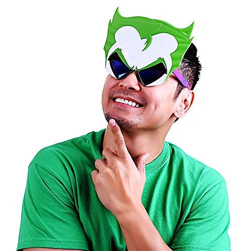 Sun-Staches DC Comics Official Joker Sunglasses Batman Villain Costume Accessory UV400 One Size Fits Most - Image 4