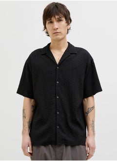 JACK & JONES Textured Regular Fit Resorts Collar Shirt  - Image 1