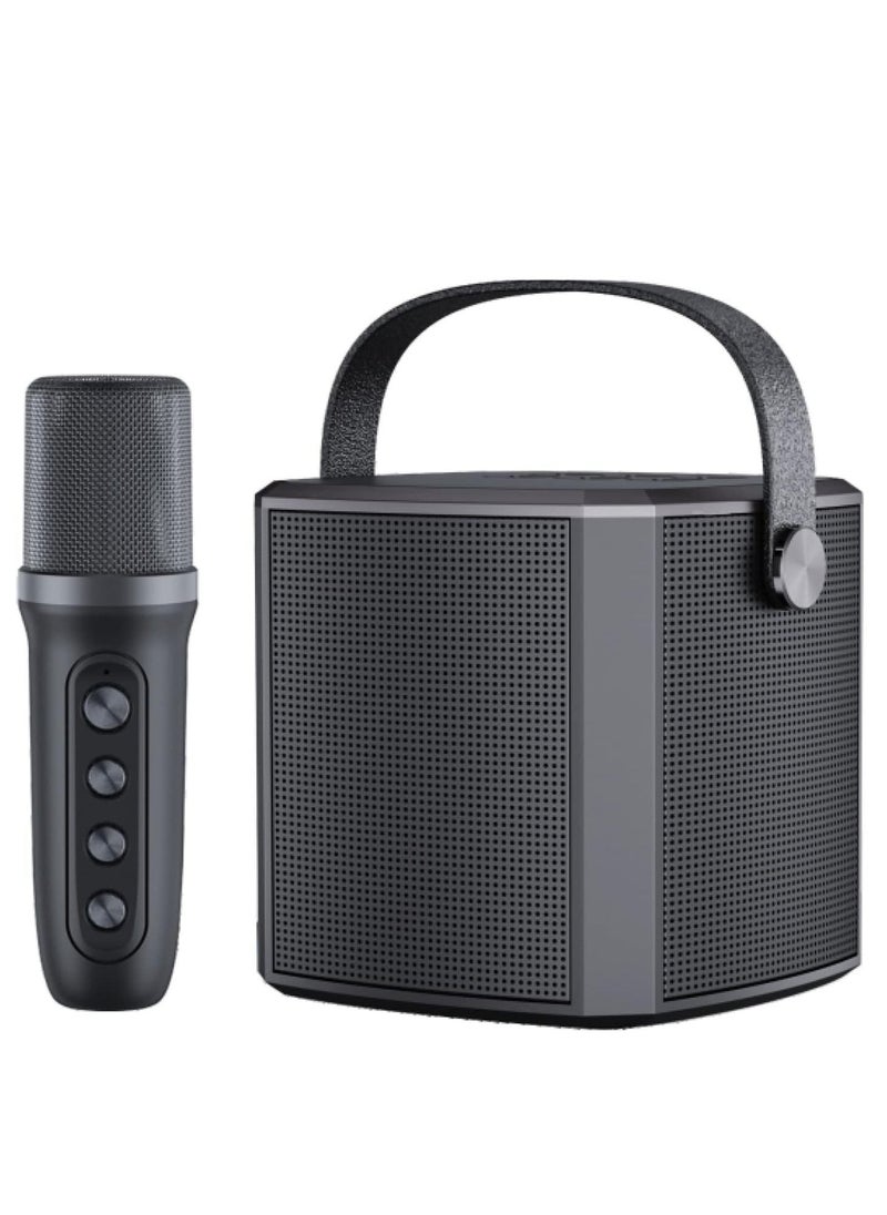 ELTRAZONE YS-102 مكبر صوت بلوتوث – ميكروفون كاريوكي عائلي صغير محمول في الهواء الطلق، مكبر صوت احترافي للأطفال – صوت عالي الجودة، لاسلكي، تصميم مدمج، مثالي للحفلات والمرح في الهواء الطلق (أسود) - Image 1