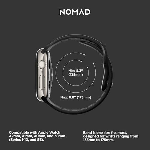 NOMAD Apple Watch Tempo Band Black 42mm Compatible with New Series 11, Series 1-11, and SE iWatch, Sport Band Designed to give your Apple Watch a modern and athletic look - Image 3