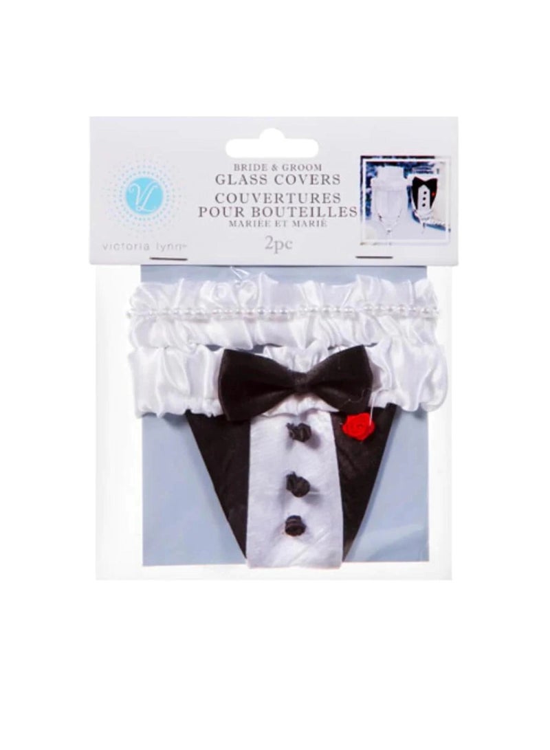 أغطية زجاج العروس والعريس 2 قطعة - Image 3