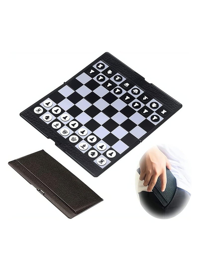 Chess Set, 7.9 Inch Mini Wallet Magnetic Travel Folding Board Game, Educational Toys for Kids and Adults  - Image 1