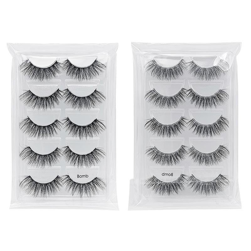 SHIDISHANGPIN 5-Pair 3D Faux Mink Fur Dense Soft False Eyelashes, Semi-Handmade - Image 4