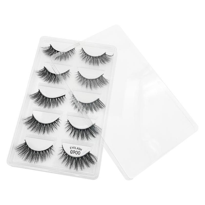 SHIDISHANGPIN 5-Pair 3D Faux Mink Fur Dense Soft False Eyelashes, Semi-Handmade - Image 5