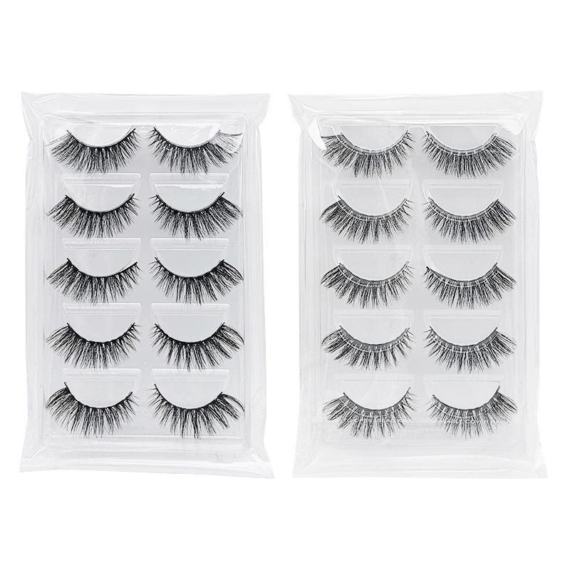 SHIDISHANGPIN 5-Pair 3D Faux Mink Fur Dense Soft False Eyelashes, Semi-Handmade - Image 3