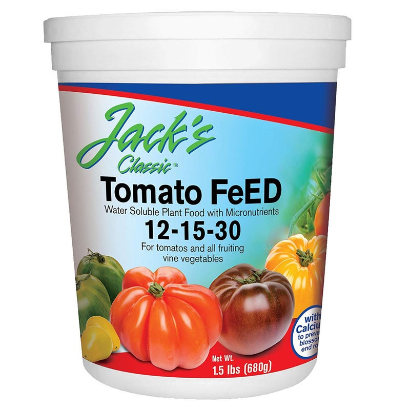 Jacks Classic Jack's Classic 12-15-30 Tomato Feed Water-Soluble Fertilizer with Micronutrients for Plant Growth and Abundant Fruit Set in Blooming Vegetable Plants, 1.5lbs - Image 1