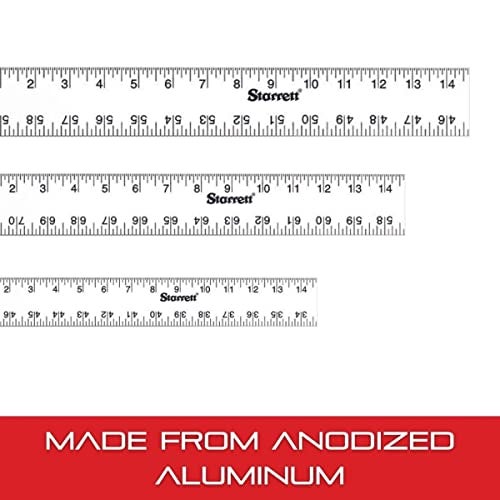 Starrett Straight Edge Aluminum Rule - Ideal for Schools, Shops, Metal Workers and Wood Workers - 24" Length, 2" Width, .081" Thickness, 1/8", 1/16" English - ASE-24 - Image 3