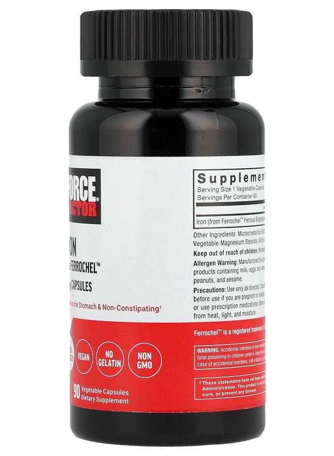 Force Factor Iron with Ferrochel™ 36 mg 90 Vegetable Capsules - Image 2