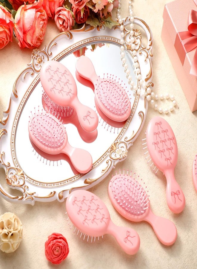 Skylety 12 Pcs Pink Coquette Hair Brush Coquette Bow Hair Brush Bulk Travel Detangling Massage Scalp Comb for Women Gifts Trendy Stuff Party Favors - Image 2