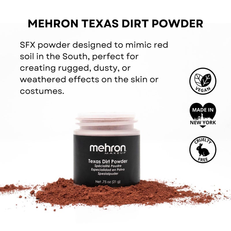 Mehron Texas Dirt Special Effects Makeup Powder (0.75 oz), Medium - Image 2