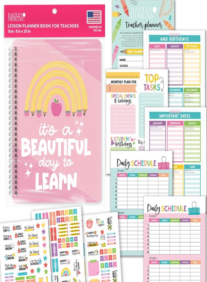 Hadley Designs Teacher Planner 2026-2027 - Undated Teacher Planners, Homeschool Lesson Planner Book For Teachers Must Haves, Lesson Plan Book For Teachers Classroom Supplies & Appreciation Gifts - Image 1