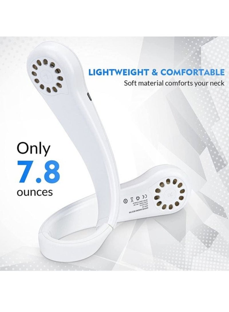 Portable Neck Fan, Wearable Personal Fan, USB Rechargeable Battery Powered Bladeless Mini Cooling Fan with 3 Speeds - Image 3