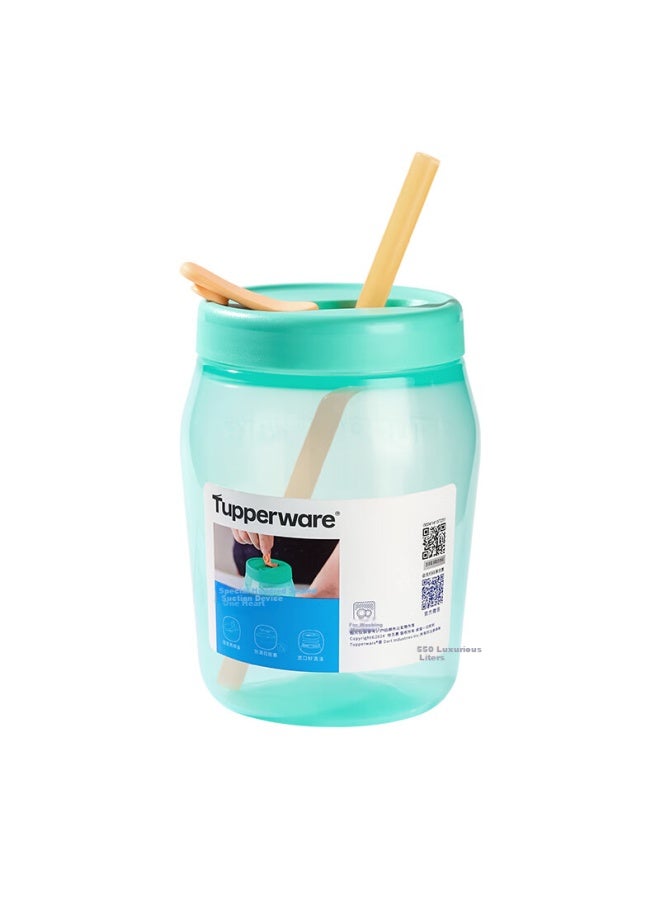 Tupperware Suction Cup 550ml Water Bottle For Women And Students With Straw, Sealed Cup For Summer Homemade Drinks And Smoothies, Mint Blue - Image 4