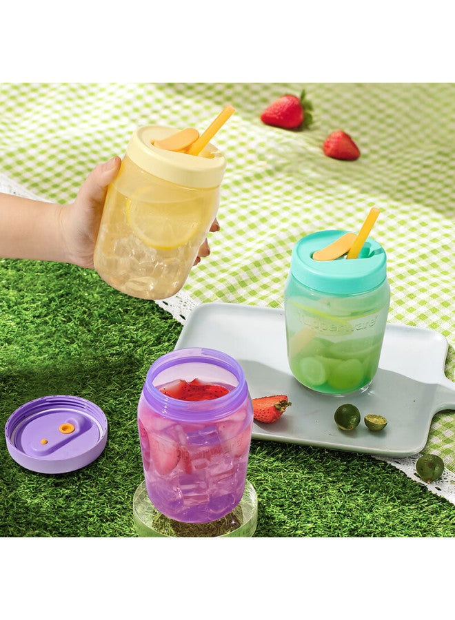 Tupperware Suction Cup 550ml Water Bottle For Women And Students With Straw, Sealed Cup For Summer Homemade Drinks And Smoothies, Mint Blue - Image 3