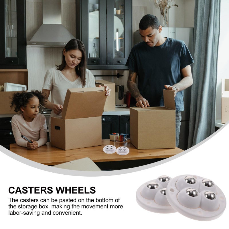 4Pcs 360 Degree Swivel Self Adhesive Mini Caster Wheels Small Sticky Furniture Rollers for Trash Can Storage Bin - Image 4