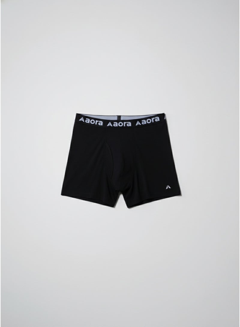 Aora Performance Boxer for Men – Moisture-Wicking Athletic Boxer Briefs – Breathable Stretch Fit Underwear for Daily Comfort & Training – Soft Sweat-Resistant Men’s Underwear (Black)