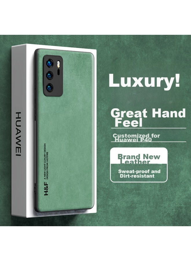Hotfire Huawei P40 Phone Case, Huawei P40 Protective Cover, Upgraded Skin-Like Lambskin Matte Lens Full Protection Silicone Case For Men And Women - Dark Night Green - Image 1