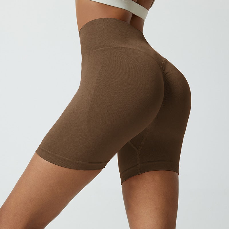 Generic Seamless High-Waist Yoga Shorts Women Quicksand powder - Image 2