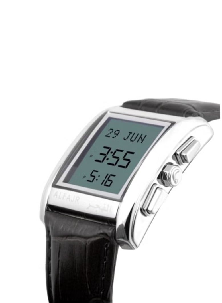 ساعة الفجر الرجالية الرقمية الجلدية المقاومة للماء WS-06L للرجال - 30 ملم - بني - Image 2