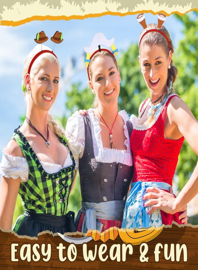 سندير مجموعة سندير من 24 قطعة من عصابات الرأس على شكل قبعات مهرجان أكتوبر، عصابات رأس بطابع البيرة، زينة رأس لمهرجان أكتوبر، زينة أكواب البيرة، إكسسوارات حفلات لمستلزمات المهرجانات، 12 نمطًا متنوعًا - Image 4