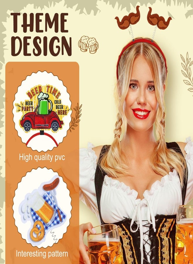 سندير مجموعة سندير من 24 قطعة من عصابات الرأس على شكل قبعات مهرجان أكتوبر، عصابات رأس بطابع البيرة، زينة رأس لمهرجان أكتوبر، زينة أكواب البيرة، إكسسوارات حفلات لمستلزمات المهرجانات، 12 نمطًا متنوعًا - Image 3