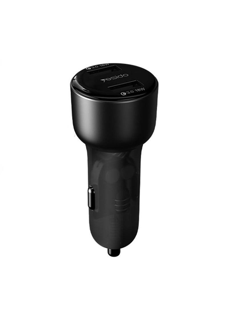 Yesido Y51 Super Fast Charger Dual Port PD Fast Charging 36W Max Charger - Black/Blue - Image 2