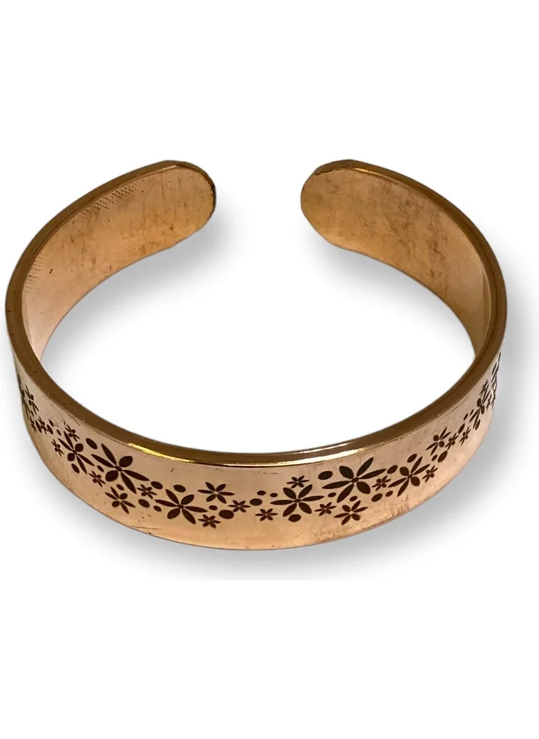 Efemir Daisy Embroidered Copper Bracelet