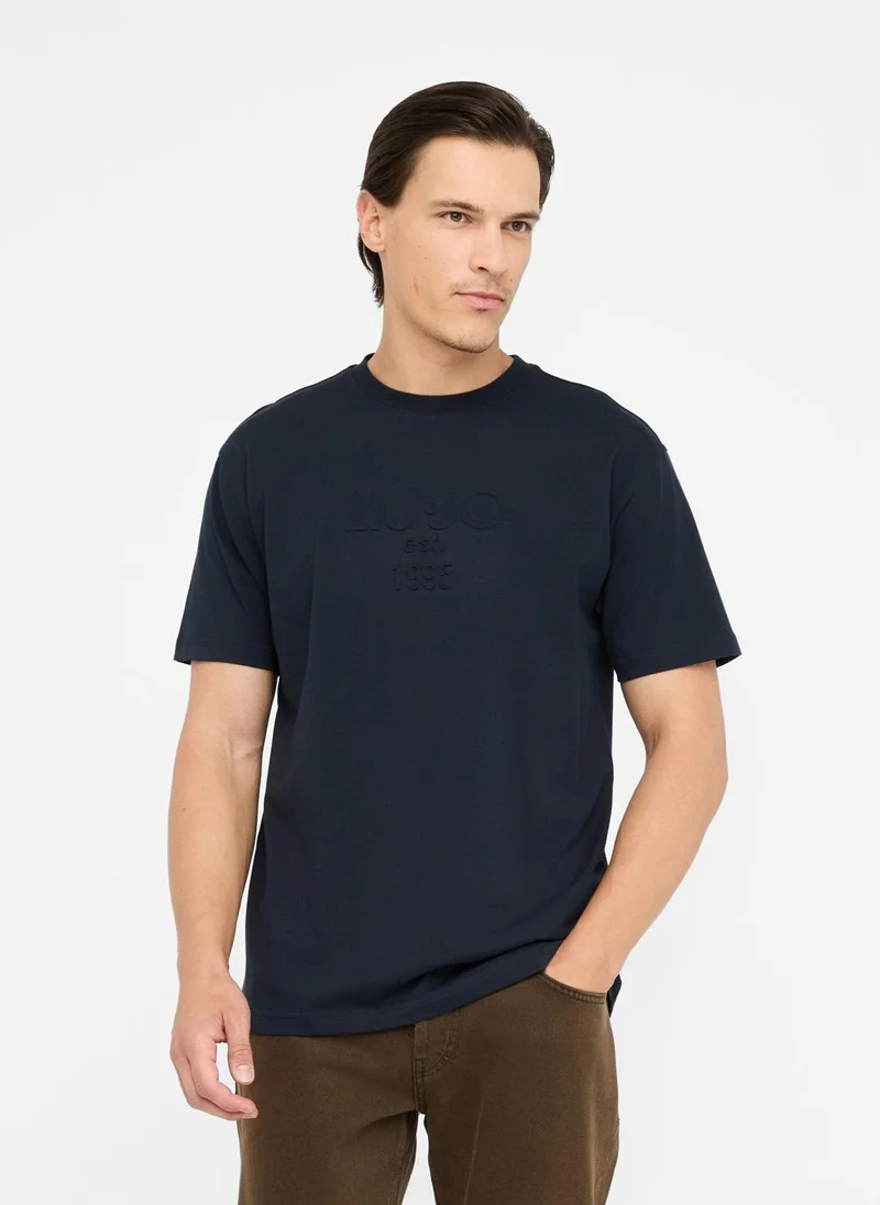 ليو جو تيشيرت قطن بشعار