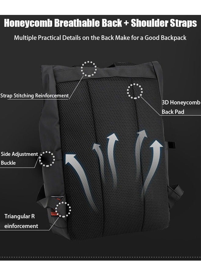 VUCATIN Laptop Backpack Business Backpak for Men Light-weight Stylish College Backpack Water-resistant Durable Travel Daily Use Leisure Bag (Black)  - Image 3
