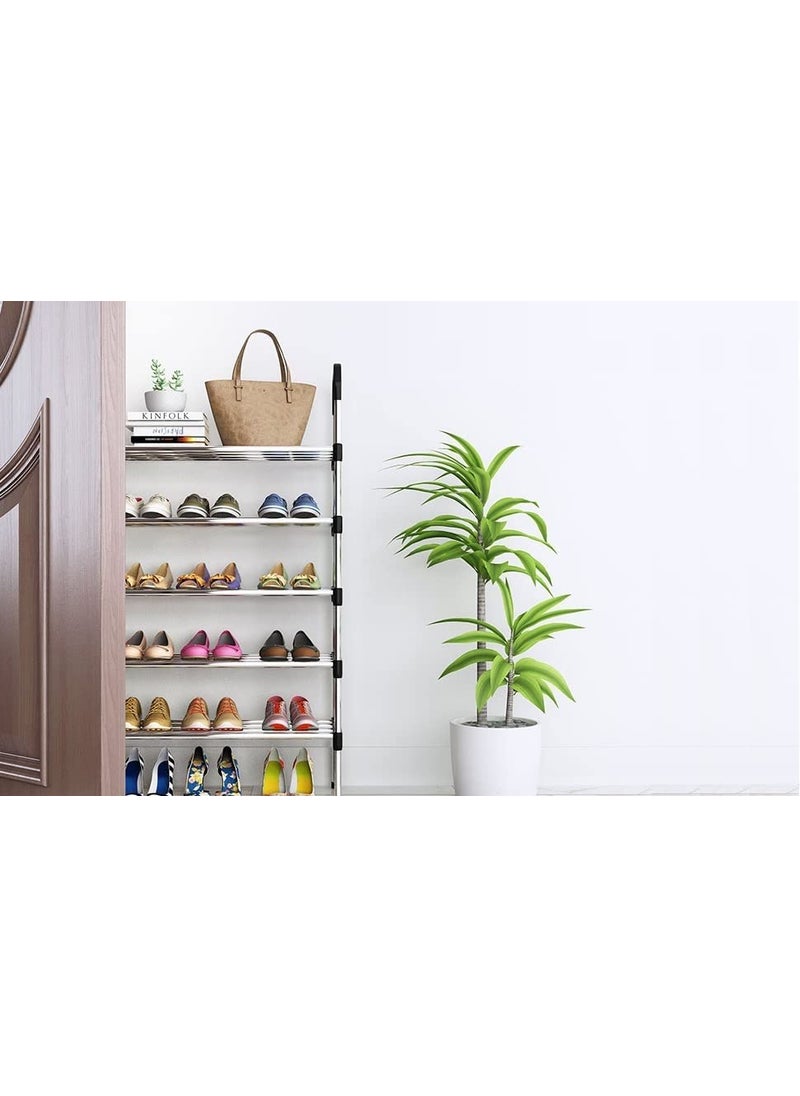 TONSYL TONSYL Shoe Rack for Entryway 5Tier Shoe Organizer Free Standing Extra Large Capacity Space Saving Fits Boots high Heels Slippers Heavy Duty Metal Shoe Shelf Household Stand  - Image 4