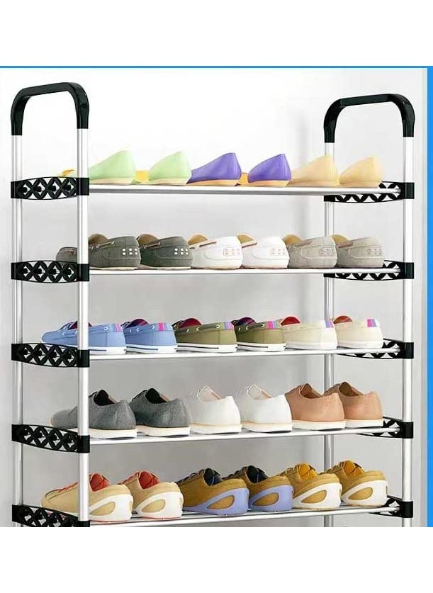 TONSYL TONSYL Shoe Rack for Entryway 5Tier Shoe Organizer Free Standing Extra Large Capacity Space Saving Fits Boots high Heels Slippers Heavy Duty Metal Shoe Shelf Household Stand  - Image 1