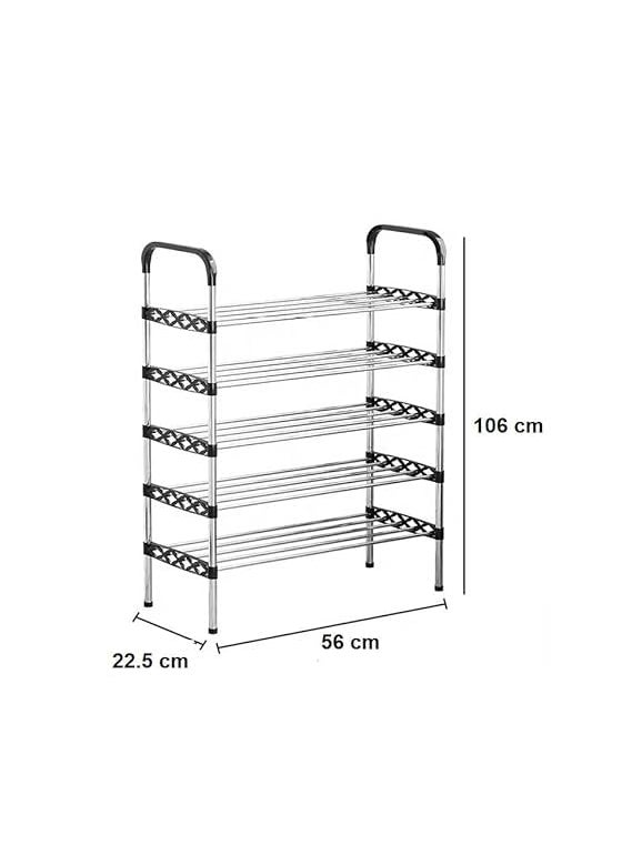 TONSYL TONSYL Shoe Rack for Entryway 5Tier Shoe Organizer Free Standing Extra Large Capacity Space Saving Fits Boots high Heels Slippers Heavy Duty Metal Shoe Shelf Household Stand  - Image 3