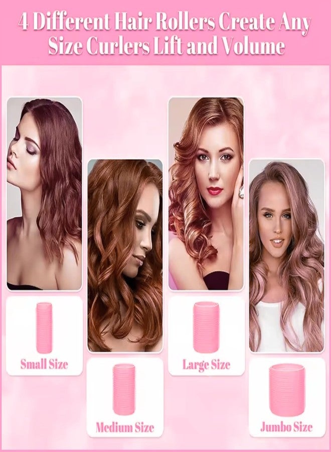 Scarlet Line Professional Velcro Hair Curling Rollers - Hairdressing Self Grip Plastic Curlers for Home n Salon - Image 4