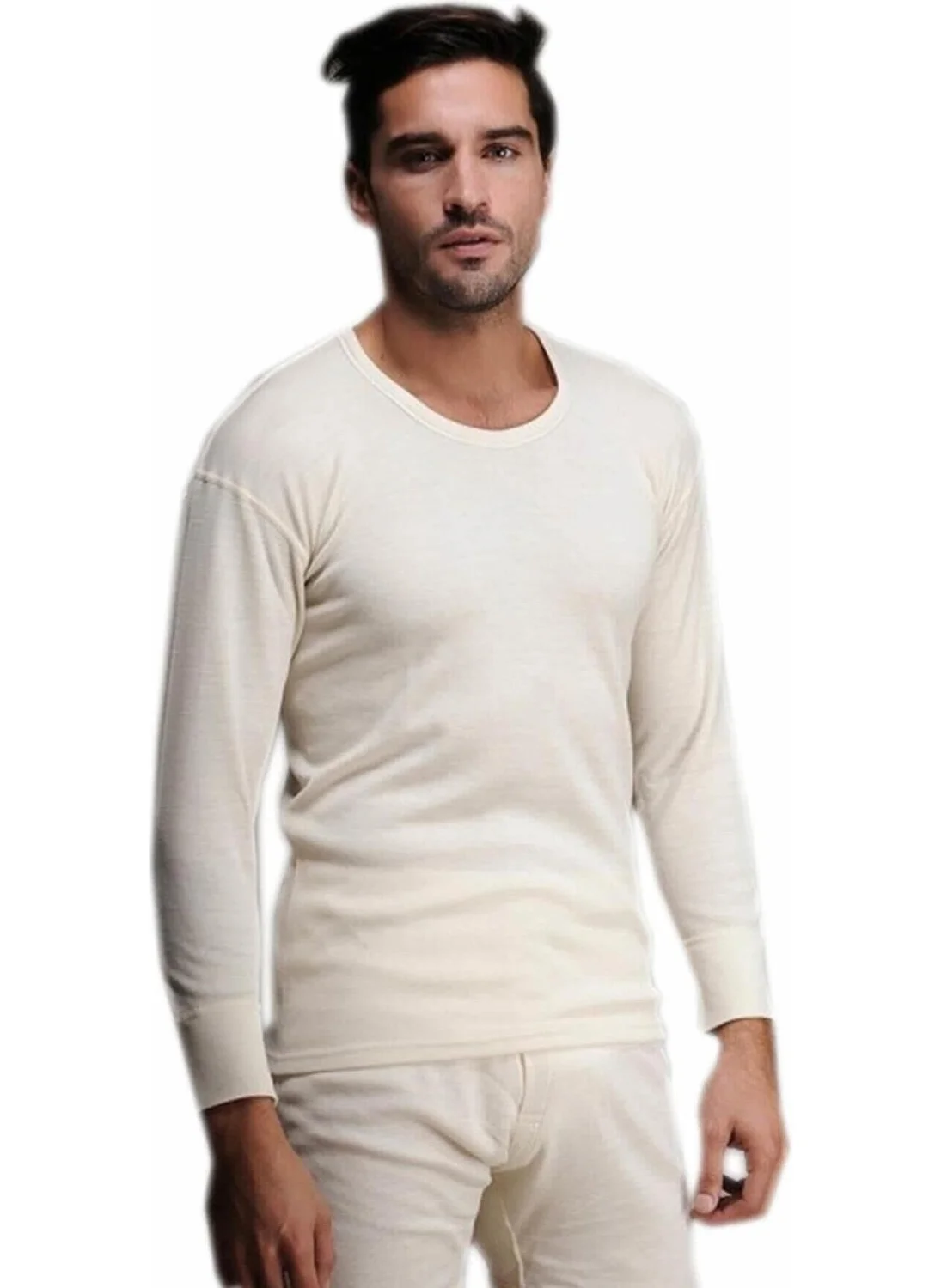 Hasyün Men's Wool Long Sleeve Undershirt Long Underwear Set 102 - 101 - 1 Set