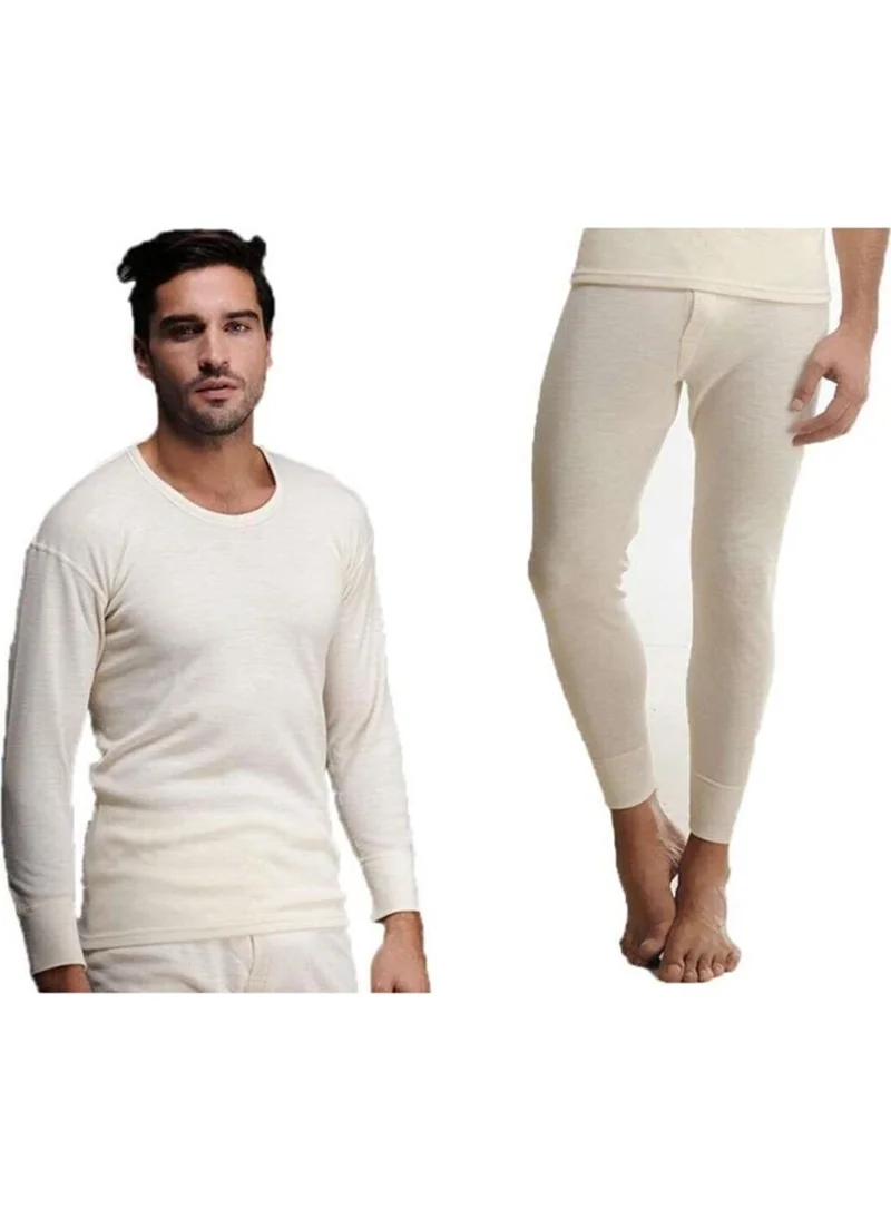 Hasyün Men's Wool Long Sleeve Undershirt Long Underwear Set 102 - 101 - 1 Set