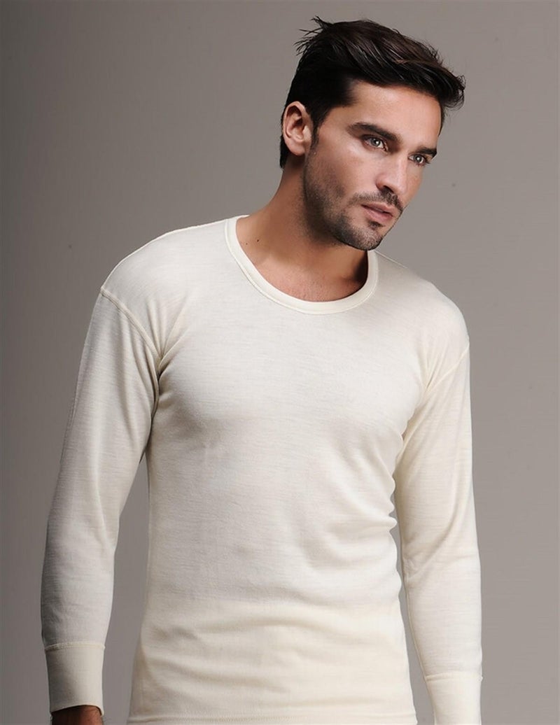 Hasyün Men's Wool Long Sleeve Undershirt Long Underwear Set 102 - 101 - 1 Set  - Image 3