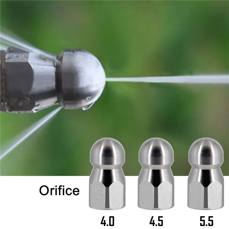 Twinkle Star Sewer Jetter Kit for Pressure Washer -100 ft Hose, 1/4 Inch NPT, Drain Cleaning Hose, Button Nose & Rotating Sewer Jetting Nozzle, Orifice 4.0, 4.5, 5.5, 5800 PSI - Image 4