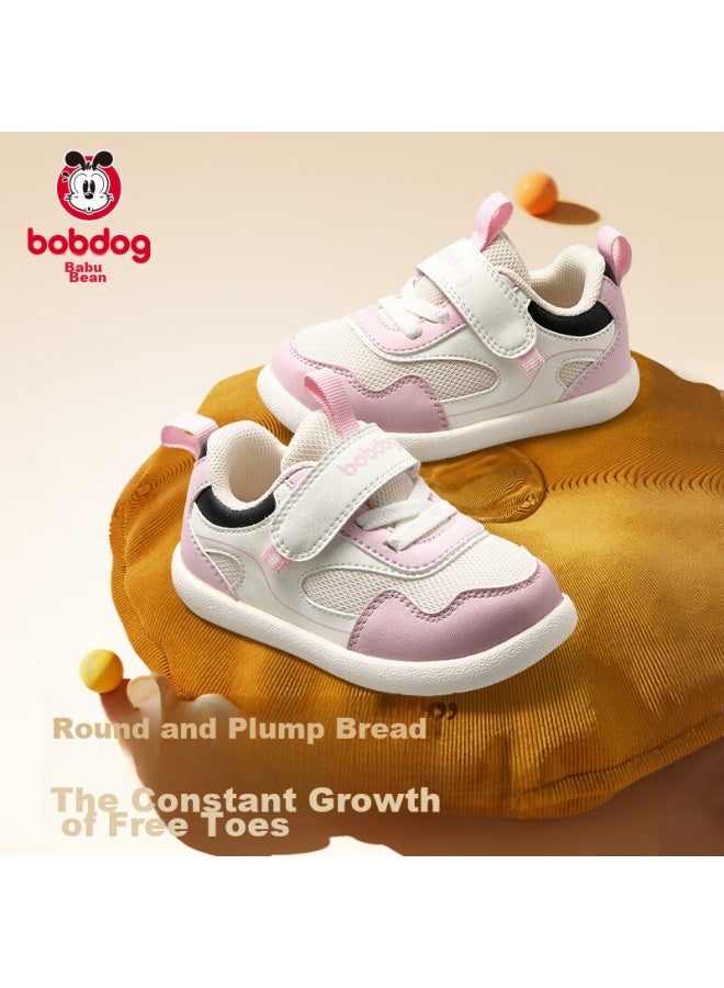 Babu Bean Babbudou Baby Walking Shoes Spring Style, Soft Sole, Non-slip, Breathable Mesh, Functional Shoes For Boys And Girls, Shell Pink, Size 26 - Image 3