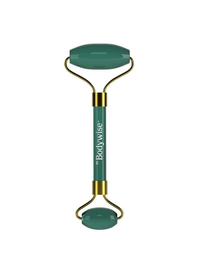 Be Bodywise - Jade Roller; 100% Natural Jade Face Roller; Tightens Skin Reduces Wrinkles & Improves Blood Circulation; Best For Serum Application; Double Sided For Toning & Firming Face - Image 1