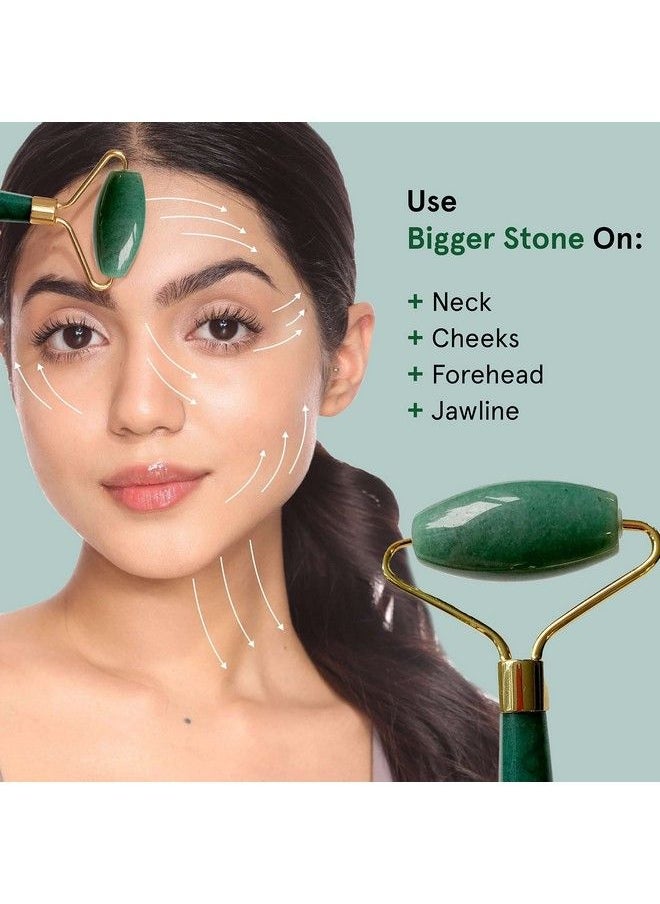 Be Bodywise - Jade Roller; 100% Natural Jade Face Roller; Tightens Skin Reduces Wrinkles & Improves Blood Circulation; Best For Serum Application; Double Sided For Toning & Firming Face - Image 1