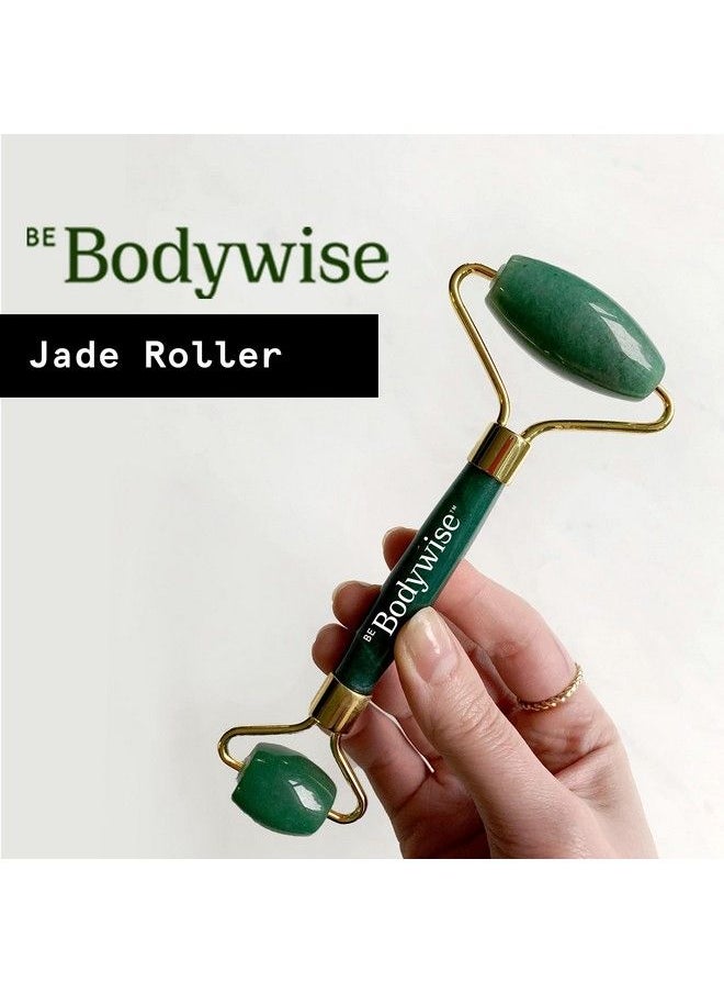 Be Bodywise - Jade Roller; 100% Natural Jade Face Roller; Tightens Skin Reduces Wrinkles & Improves Blood Circulation; Best For Serum Application; Double Sided For Toning & Firming Face - Image 1