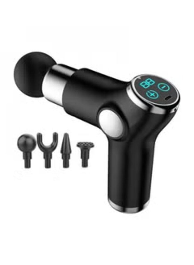باس تيك جهاز مساج العضلات بأربعة رؤوس مختلفة وعدة سرعات لتناسب جميع أجزاء الجسم باللون الأسود - Image 2