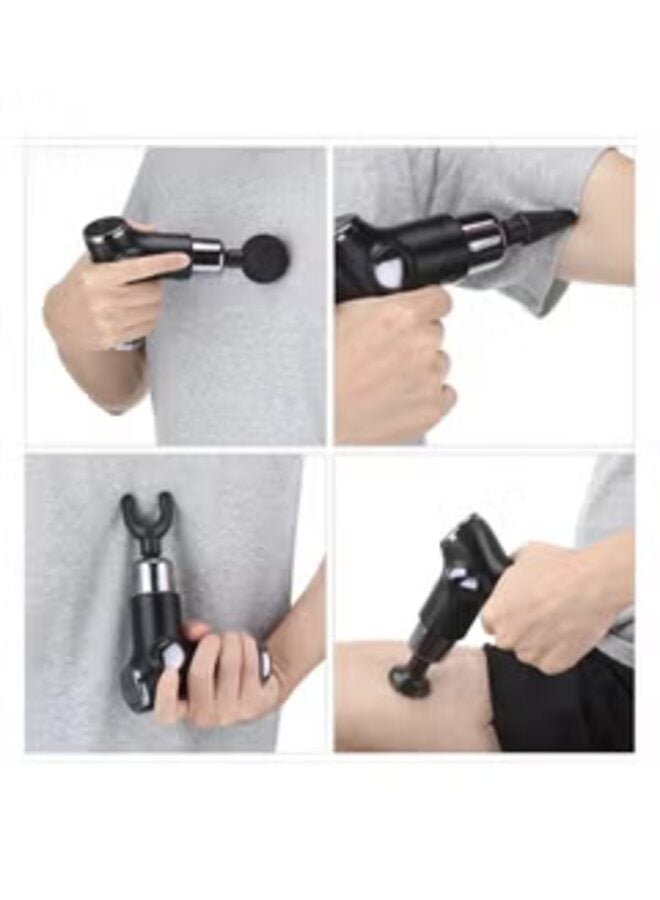 باس تيك جهاز مساج العضلات بأربعة رؤوس مختلفة وعدة سرعات لتناسب جميع أجزاء الجسم باللون الأسود - Image 3